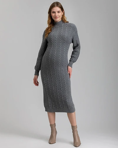 Pietro Brunelli Maternity Cable Knit Mock Neck Elettra Dress