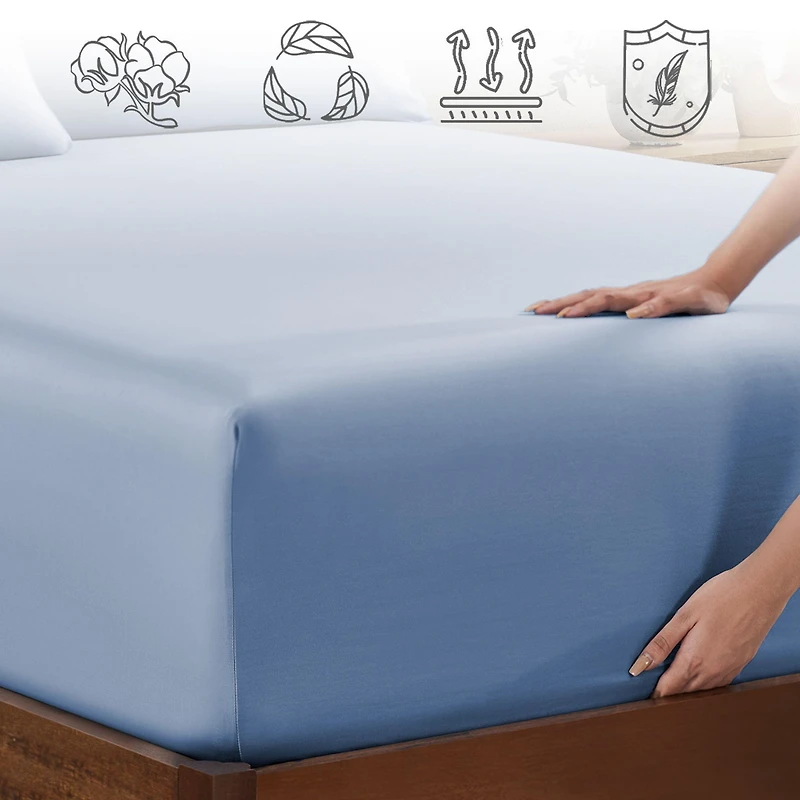 Deep Pocket Full Fitted Sheet Only - Soft 100% Cotton Sateen