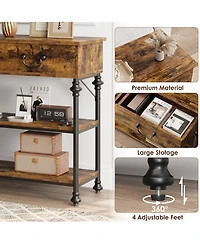 gaomon Console Table with Drawers, Sofa Tables Narrow Entryway Table with Storage, 39.4" Behind Couch Table Industrial Hallway Table Home Furniture fo