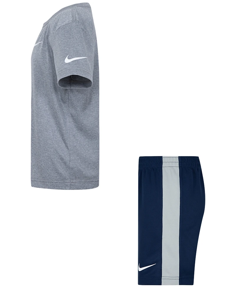 Nike Little Boys Dri-fit Swoosh T-Shirt & Shorts, 2 Piece Set