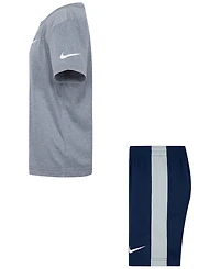 Nike Little Boys Dri-fit Swoosh T-Shirt & Shorts, 2 Piece Set