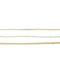 Steve Madden Faux Cultivated Pearl Chain Mixed Anklets