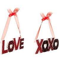Northlight Wooden "Love" and "Xoxo" Valentine's Day Wall Decorations, 8"