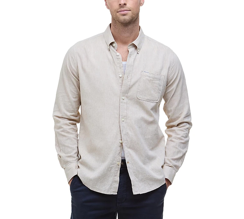 Barbour Men's Nelson Linen Tailored-Fit Solid Button-Down Shirt