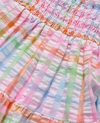 Bonnie Baby Girls 2-Piece Smocked Seersucker Top with Coordinating Legging