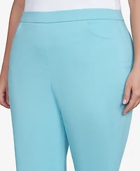 Alfred Dunner Plus Classic Flat Front Allure Clamdigger Pants