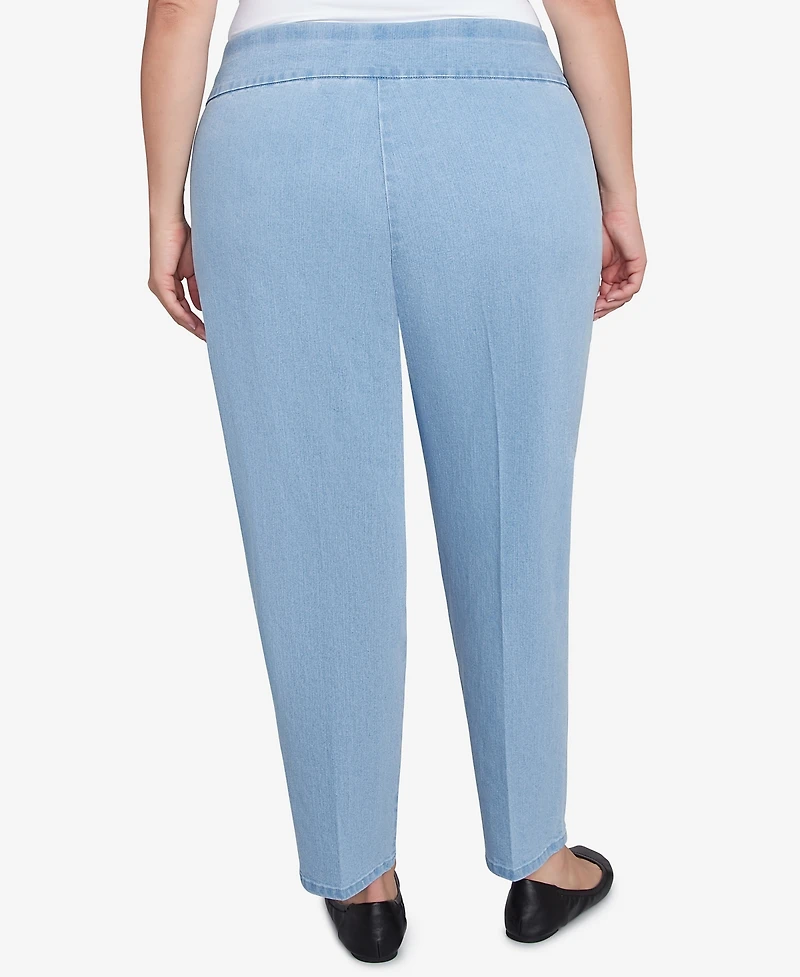 Alfred Dunner Plus Super Stretch Mid- Rise Average Length Denim Jeans