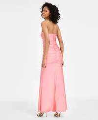 Juniors' Sweetheart Strapless Cutout Gown, Created for Macy's