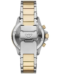 Emporio Armani Men's Chronograph World Explorer Solar Two-Tone Stainless Steel Bracelet Watch 44mm