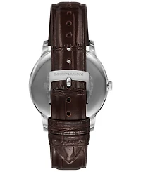 Emporio Armani Men's Brown Leather Strap Watch 39mm