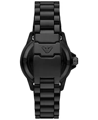 Emporio Armani Men's Automatic Sea Explorer Black-Tone Stainless Steel Bracelet Watch 43mm