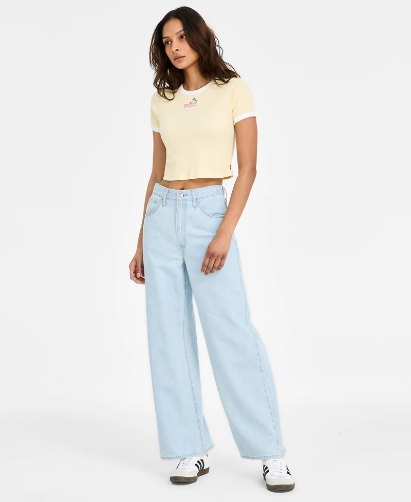 Levi's Women's Graphic Rickie Cotton Ringer T-Shirt