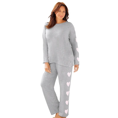 Dreams & Co. Women's Side Print Pajama Set