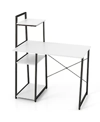 Gouun Compact Computer Desk Workstation with 4 Tier Shelves for Home and Office