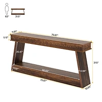 Tribesigns Farmhouse Entryway Table, 70.87-Inch Console Table with Storage, Wood Sofa Behind The Couch, Industrial Hallway Accent