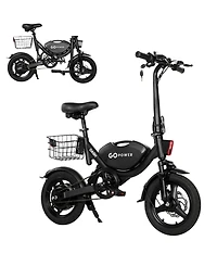 GoPowerBike GoDash Electric Bike | Compact Folding Adult Mini E-Bike | Dual Disc Brakes | Dual Shock Suspension | Throttle and Pedal Assist | 400W Mot