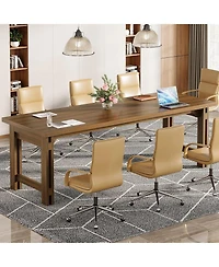 Tribesigns 78.74-Inch Conference Table, 6.56 ft Large Meeting Table with Sturdy Frame, Wood Boardroom Seminar Table for 6-8 People