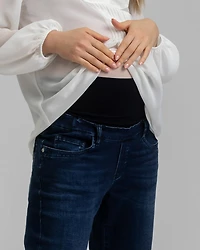 Pietro Brunelli Maternity Slim Fit Hi-Rise Flare Jeans with Elastic Waistband