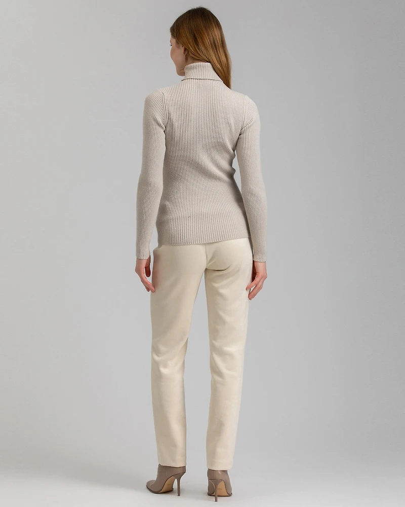 Maternity Long Sleeve Turtleneck Rib Knit Jumper Aurora