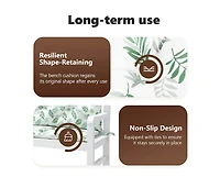 Garden Bench Cushions 2pcs Leaf Pattern 39.4"x19.7"x2.8" Fabric