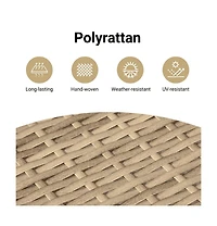 Patio Chair with Cushions Beige Poly Rattan