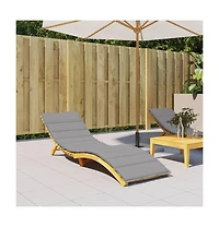 Sun Lounger Cushion Gray 78.7"x23.6"x1.2" Oxford Fabric