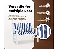 Garden Bench Cushions 2pcs Blue&White Stripe 39.4"x19.7"x2.8" Fabric