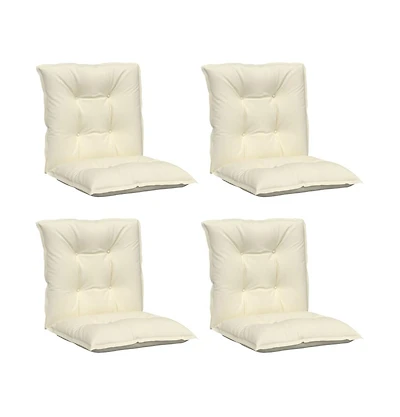 vidaXL Garden Lowback Chair Cushions 4 pcs Cream 39.4"x19.7"x2.8" Fabric