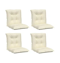 vidaXL Garden Lowback Chair Cushions 4 pcs Cream 39.4"x19.7"x2.8" Fabric