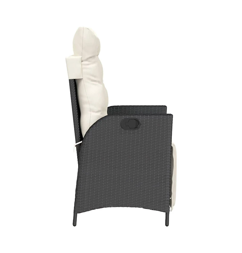 Reclining Patio Chair with Footrest Poly Rattan