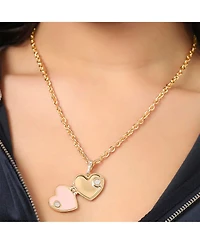 Juicy Couture Gold-Tone Crystal Heart Locket Pendant Necklace