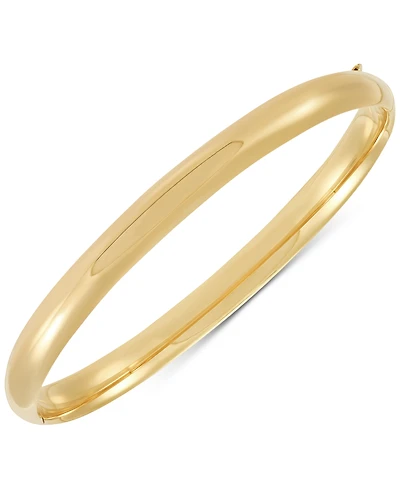 Highly-Polished Classic Hinge Bangle Bracelet (6.35mm) in 10k Gold