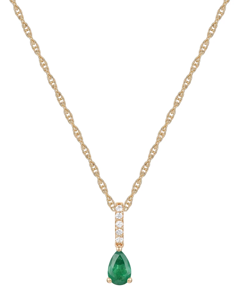 Macy's Sapphire (1/2 ct. t.w.) & Diamond (1/20 Linear Pendant 18" Necklace 14k White Gold (Also Available Ruby Emerald)