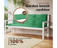 Garden Bench Cushion Green 59.1"x(19.7"+19.7")x2.8" Oxford Fabric