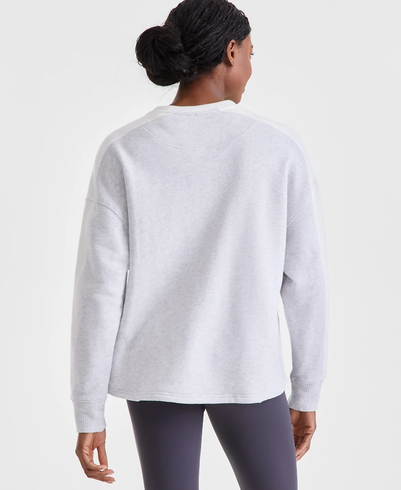 Id Ideology Women's Colorblocked Crewneck Sweatshirt, Created for Macy's