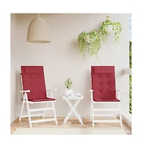 vidaXL Highback Chair Cushions 2 pcs Wine Red Oxford Fabric