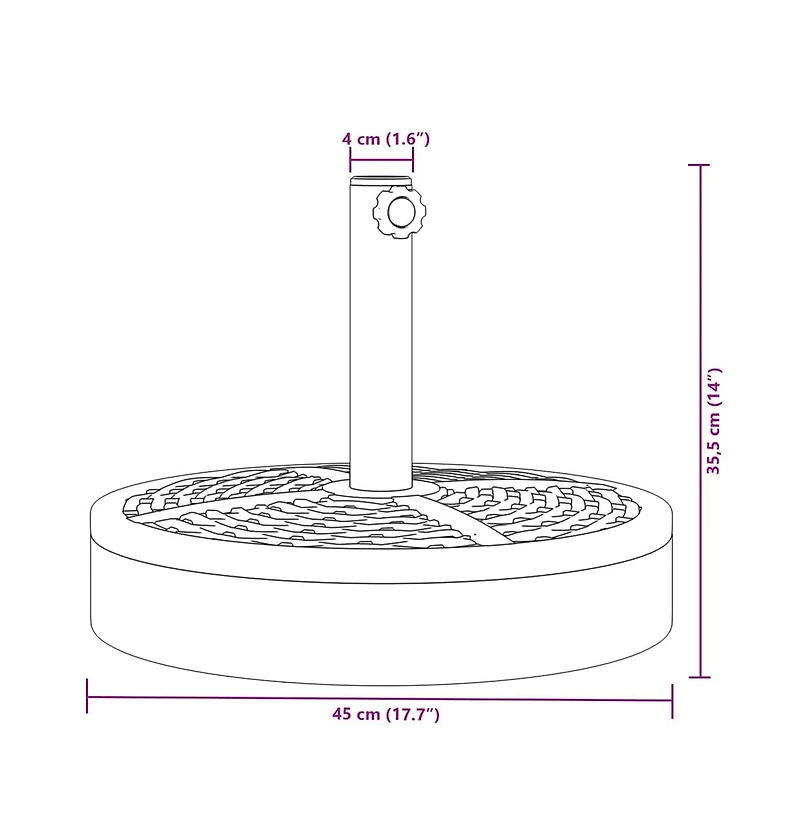 vidaXL Parasol Base Black Pe (Polyethylene), Concrete, Iron 55.1 lbs