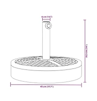 vidaXL Parasol Base Black Pe (Polyethylene), Concrete, Iron 55.1 lbs