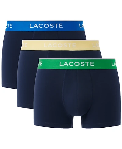 Lacoste Men's 3-Pack Regular-Fit Logo Waistband Trunk Underwear