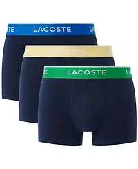 Lacoste Men's 3-Pack Regular-Fit Logo Waistband Trunk Underwear