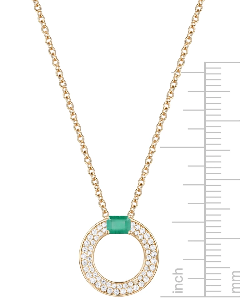 Macy's Sapphire (1/4 ct. t.w.) & Diamond Circular Pendant 18" Necklace 14k White Gold (Also Available Ruby Emerald)