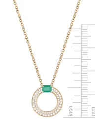 Macy's Sapphire (1/4 ct. t.w.) & Diamond Circular Pendant 18" Necklace 14k White Gold (Also Available Ruby Emerald)