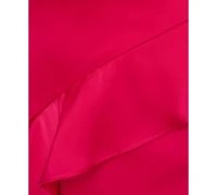Adrianna Women's Halter-Neck Ruffled Satin High-Low Gown