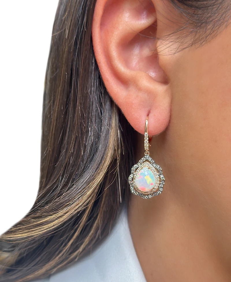 Le Vian Neopolitan Opal (2-1/2 ct. t.w.), Nude Diamond (1/3 ct. t.w.) & Chocolate Diamond (1/2 ct. t.w.) Earrings in 14k Strawberry Gold