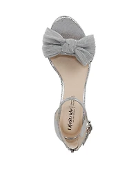 LifeStride Women's Florence-Bow Two Piece Block Heel Ankle Strap Sandals