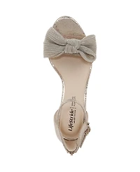 LifeStride Women's Florence-Bow Two Piece Block Heel Ankle Strap Sandals