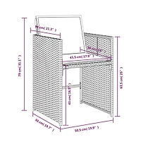 Patio Chairs with Cushions 4 pcs Gray Poly Rattan