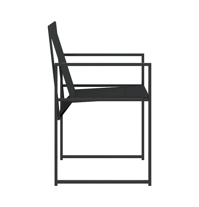 Patio Chairs 4 pcs Black Steel and Textilene