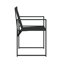 Patio Chairs 4 pcs Black Steel and Textilene