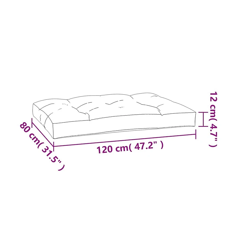 vidaXL Pallet Cushion Blue 47.2"x31.5"x4.7" Fabric